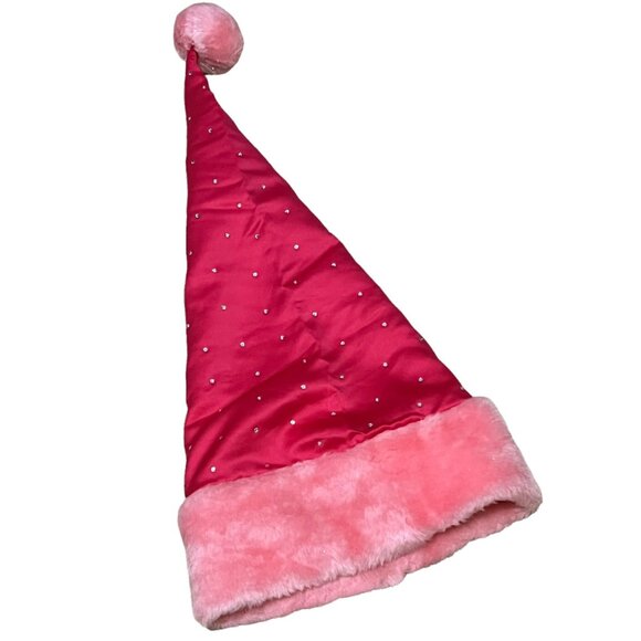 Victoria's Secret Pink Velvet "Santa Baby" Vintage Hat with Rhinestones - Picture 3 of 5